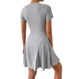 Summer New Women's French Crew Neck Short Sleeve Dress Short Skirt Summer Dress Vintage Dress Beach Dress