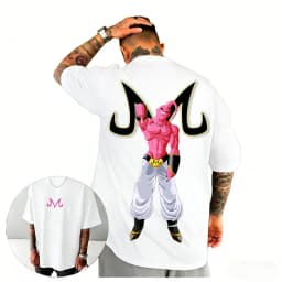 2026 New Dragon Ball Vintage Majin Buu Printed Short Sleeve T-shirt Men's and Women's T-shirt Men's Tops Sports T-shirt Harajuku