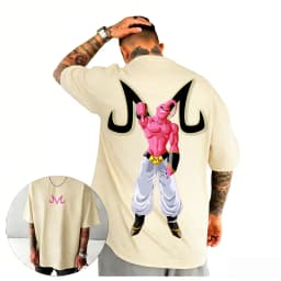 2026 New Dragon Ball Vintage Majin Buu Printed Short Sleeve T-shirt Men's and Women's T-shirt Men's Tops Sports T-shirt Harajuku