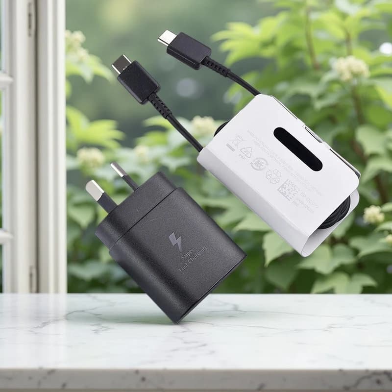 AU Plug Samsung S23 S24 FE S25 Ultra 25W Super Fast Charger Usb Type C Cord For Galaxy Note 20 A52 A72 A25 A15 A17 Power Adapter