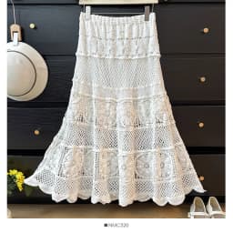 Crochet Midi Skirts Women Openwork Hollow Out Guipure Lace Long Skirt Summer Dress French Chic Retro Boho Hippie Festival Outfit