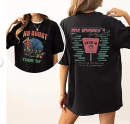 No Doubt 1997 "Kingdom of Tragedy" Tour T-shirt retro rock band T-shirt pure cotton couple's style all-season streetwear shirt
