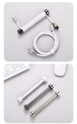 NNBILI Cable Protection Rod Coiled Keyboard Cable Counterweight Rod Coiled Rod Cable Storage Manager 18cm All Metal