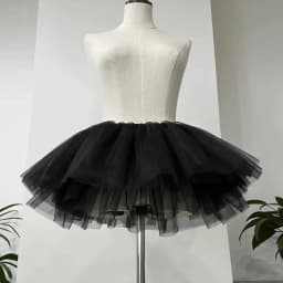 New Puffy Lolita Underskirt 4 Layers White Black Tutu Dress Cosplay Costume Ballgown Petticoats Women