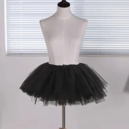 New Puffy Lolita Underskirt 4 Layers White Black Tutu Dress Cosplay Costume Ballgown Petticoats Women