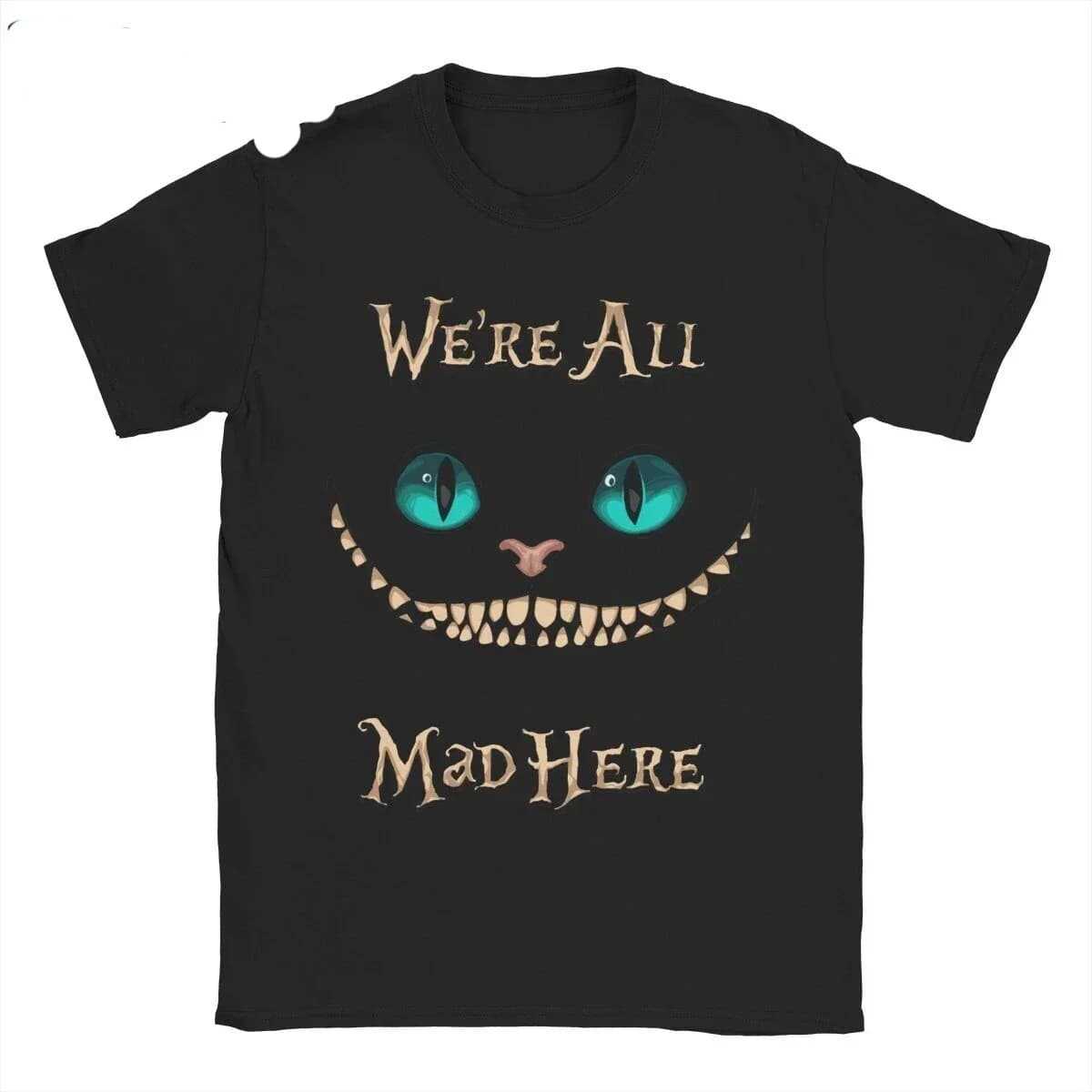 2026 New Alice in Wonderland Cheshire Cat TShirt Clothes Crazy Sleeve Crew Neck Shirt Summer Top Harajuku Short Sleeve Casual