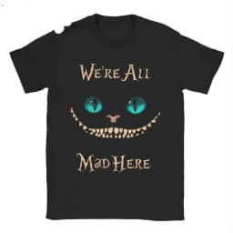 2026 New Alice in Wonderland Cheshire Cat TShirt Clothes Crazy Sleeve Crew Neck Shirt Summer Top Harajuku Short Sleeve Casual