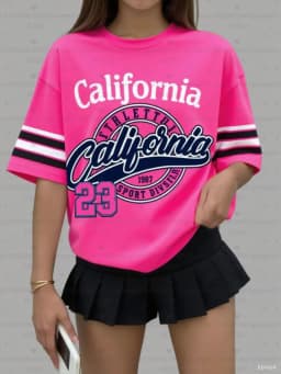 Women's California 23 Print V-Neck Short Sleeve T-Shirt Summer Graphic Tee Baseball Jerseys Plus Size Sport T-Shirt