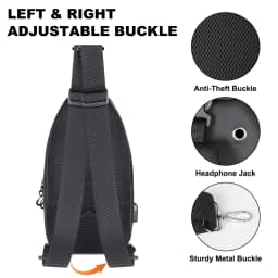 Men Anti Theft Sling Bag Waterproof Chest Bag Crossbody Shoulder Backpack USB Headphone Hole Travel Daypack