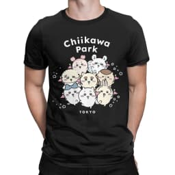 Chiikawas and Friends T-Shirt for Men Funny Pure Cotton Tee Shirt Crewneck Short Sleeve T Shirt Summer Clothes