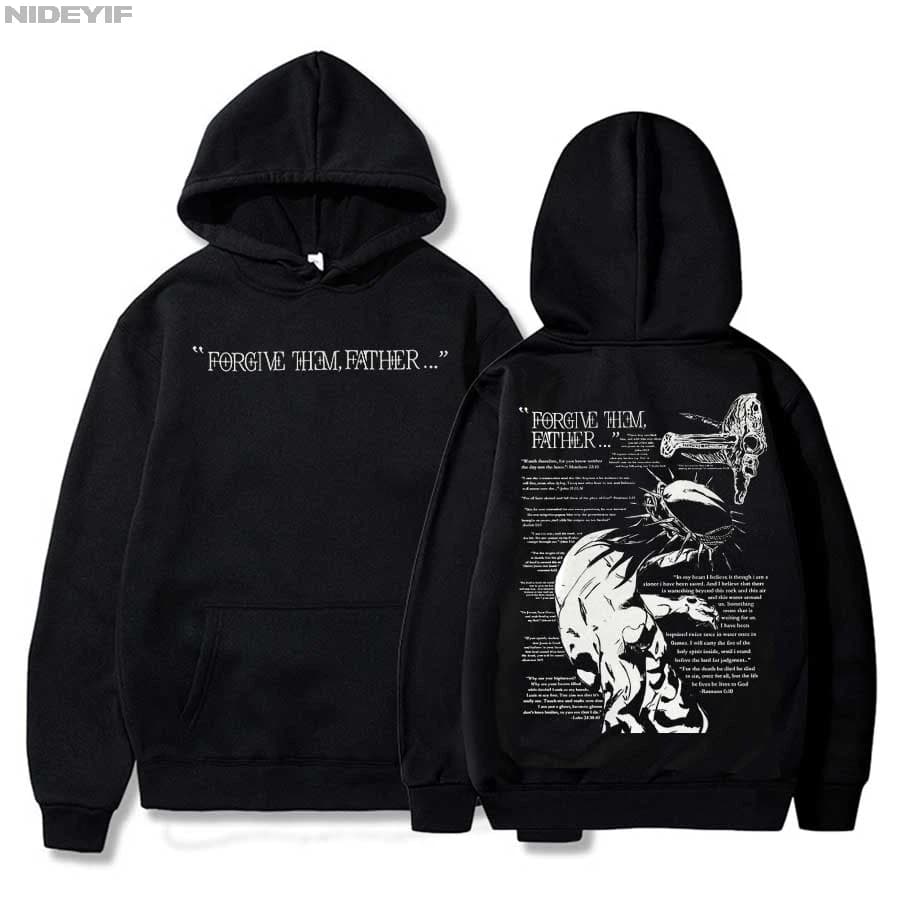 Christian Jesus Merch Forgive Them Father Bible Verse Hoodie Men Women Pullover Hiphop Streetwear Casual Sweatshirt Tops CJ2