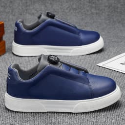 Men's casual skate shoes, sports casual shoes, and everyday outdoor hiking shoes, available in black, white, and blue