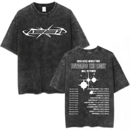 Korean Kpop ATEEZ Mingi 2026 World Tour in Your Fantasy Vintage Washed T-shirts Men Women Clothing Fashion Cotton Casual T-shirt