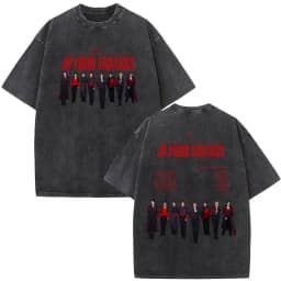 Korean Kpop ATEEZ Mingi 2026 World Tour in Your Fantasy Vintage Washed T-shirts Men Women Clothing Fashion Cotton Casual T-shirt