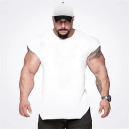 Plain Mens Casual Fitness Tank Tops Gym Bodybuilding Muscle Training T-Shirts Summer Cotton Loose Breathable Sleeveless Singlets