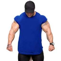 Plain Mens Casual Fitness Tank Tops Gym Bodybuilding Muscle Training T-Shirts Summer Cotton Loose Breathable Sleeveless Singlets