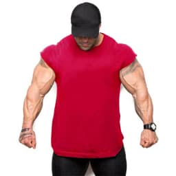 Plain Mens Casual Fitness Tank Tops Gym Bodybuilding Muscle Training T-Shirts Summer Cotton Loose Breathable Sleeveless Singlets