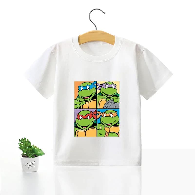 Nickelodeon Nick  Ninja Turtles  Animation Movie  100% Cotton T-Shirt  Children's Soft and Comfortable Clothing  Top