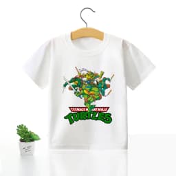 Nickelodeon Nick  Ninja Turtles  Animation Movie  100% Cotton T-Shirt  Children's Soft and Comfortable Clothing  Top