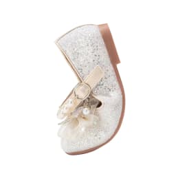 Girls’ Dance Princess Pearl Dress Shoes Faux Leather Mary Janes Sparkle Accents Comfortable Dancing Butterflie Parties Occasions