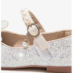Girls’ Dance Princess Pearl Dress Shoes Faux Leather Mary Janes Sparkle Accents Comfortable Dancing Butterflie Parties Occasions