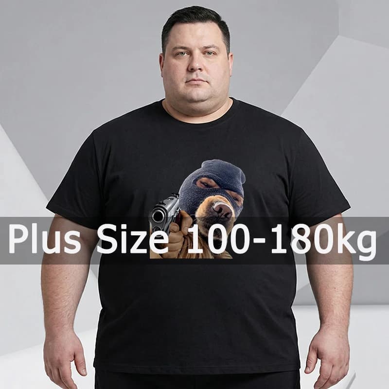 Plus Size Summer T-shirt Men Black Printed Tees 110-180kg 5XL 6XL 7XL Cotton Oversized Tops Big Size Men Clothing 플러스 크기 티셔츠