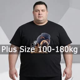 Plus Size Summer T-shirt Men Black Printed Tees 110-180kg 5XL 6XL 7XL Cotton Oversized Tops Big Size Men Clothing 플러스 크기 티셔츠