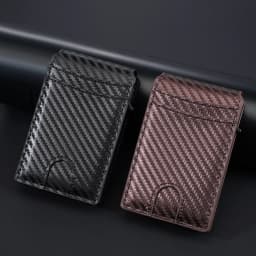New RFID Men Card Wallets High Quality Carbon Fiber Magnetic Card Bag Photo Holder Male Pop-up Card Clips
