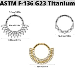 1PC Pure Titanium G23 Septum Ring Nose Clip CZ Earrings Hoop 16G Conch Ear Cartilage Tragus Lobe Body Piercing Jewelry