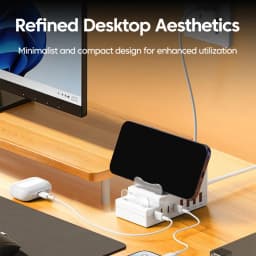 4USB 4Type-C Power Strip USB C Charger Socket 8 Port Fast Charging Charger With Phone Stand Holder For iPhone Xiaomi Huawei