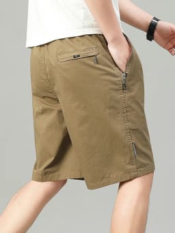 Summer Shorts Man 100% Cotton Lightweight Breathable Casual Fashion Short Pants Elastic Drawstring Outdoor Hiking Shorts