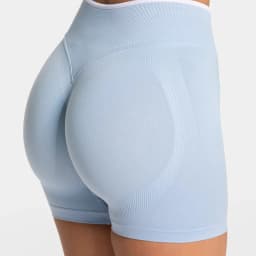 Seamless White Edge Color Block Yoga Shorts Women High Waist Butt Lifting Workout Gym Shorts Gym Running Wear Alone Leggings