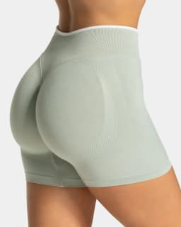 Seamless White Edge Color Block Yoga Shorts Women High Waist Butt Lifting Workout Gym Shorts Gym Running Wear Alone Leggings