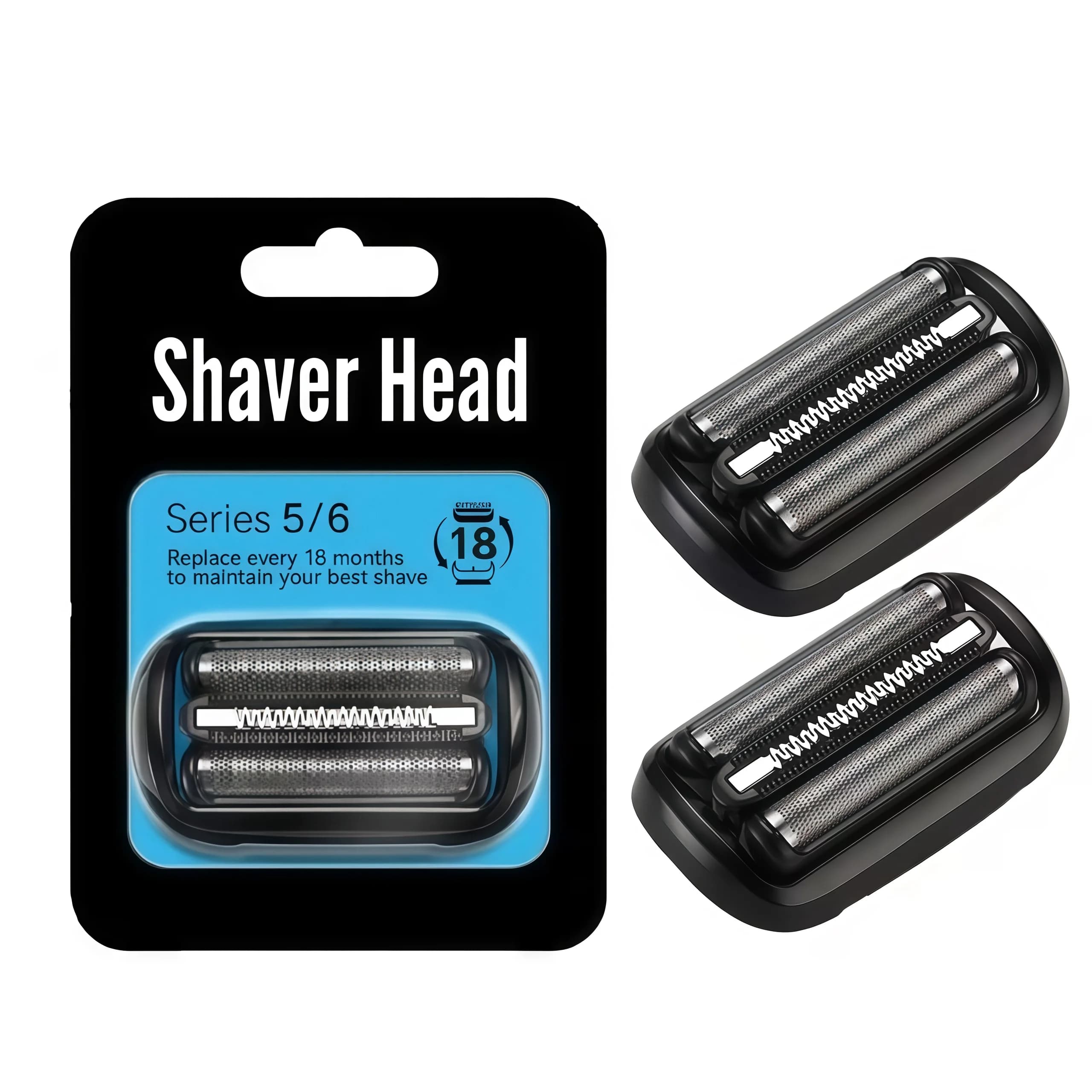 53B Head Replacement Is Suitable for 5/6 Series Electric Shavers 5018s, 5020s, 5031s, 5050cs, 6020s, 6072cc, Black
