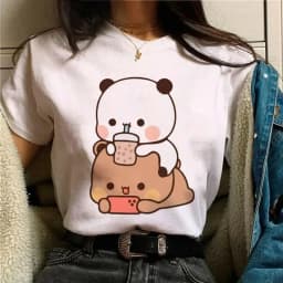 Bubu Dudu Female Designer Anime Cute Girl Pattern Fun Harajuku Summer Breathable Top Harajuku Sleeve Casual Aesthetic Clothes