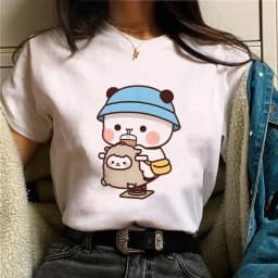 Bubu Dudu Female Designer Anime Cute Girl Pattern Fun Harajuku Summer Breathable Top Harajuku Sleeve Casual Aesthetic Clothes