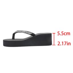 Comfort Platform Wedge Heel Flip Flops Women Summer 2026 Sexy Glitter Thick Bottom Black Sandals Plus Size Woman Beach Slippers