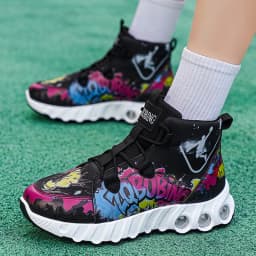 Spring and Autumn New Style Color-Blocking Trendy Running Shoes, Large Size Men's Shoes, High-Top Thick-Soled Casual Shoes, Versatile Sports Shoes