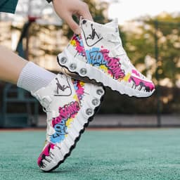 Spring and Autumn New Style Color-Blocking Trendy Running Shoes, Large Size Men's Shoes, High-Top Thick-Soled Casual Shoes, Versatile Sports Shoes