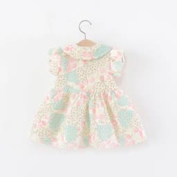 Sweet Lovely Summer New Baby Girl Dress Flower Print Birthday Party Princess Dress Children's Clothing 9 Months - 4 Years Old