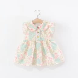 Sweet Lovely Summer New Baby Girl Dress Flower Print Birthday Party Princess Dress Children's Clothing 9 Months - 4 Years Old