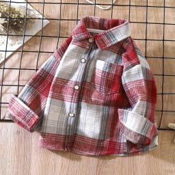 Boys' Sweatshirts Long Sleeve Autumn Plaid Shirt Children's Retro Color Matching Cardigan New Style Lapel Top Jacket for Girls
