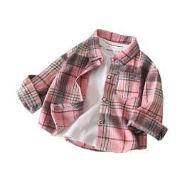 Boys' Sweatshirts Long Sleeve Autumn Plaid Shirt Children's Retro Color Matching Cardigan New Style Lapel Top Jacket for Girls