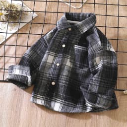 Boys' Sweatshirts Long Sleeve Autumn Plaid Shirt Children's Retro Color Matching Cardigan New Style Lapel Top Jacket for Girls