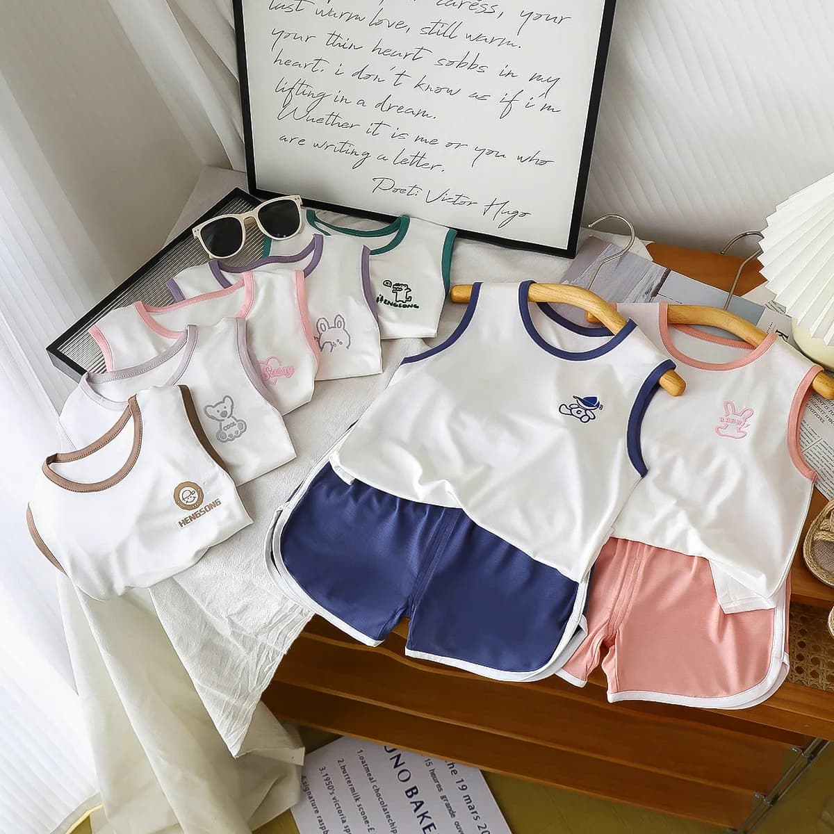 Toddler Baby Set Children's Clothing Vest Set Summer Children's Clothing Baby Short Vest Sleeveless Tops