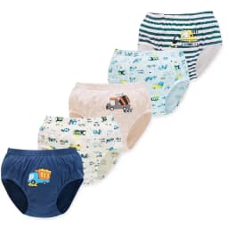 5-Pack Boys Underwear Soft Cotton Boys Briefs Cartoon Race Cars Kids Panties Breathable Knickers For Boys Exquisite Box Package