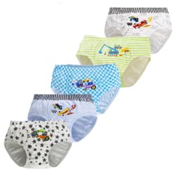5-Pack Boys Underwear Soft Cotton Boys Briefs Cartoon Race Cars Kids Panties Breathable Knickers For Boys Exquisite Box Package