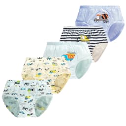 5-Pack Boys Underwear Soft Cotton Boys Briefs Cartoon Race Cars Kids Panties Breathable Knickers For Boys Exquisite Box Package