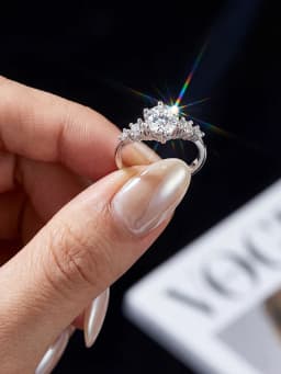 925 Sterling Silver Fashion Real 1CT Certified Moissanite Diamond Engagement Rings for Women Wedding High Quality Fine Jewelry