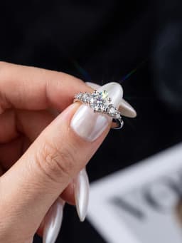 925 Sterling Silver Fashion Real 1CT Certified Moissanite Diamond Engagement Rings for Women Wedding High Quality Fine Jewelry